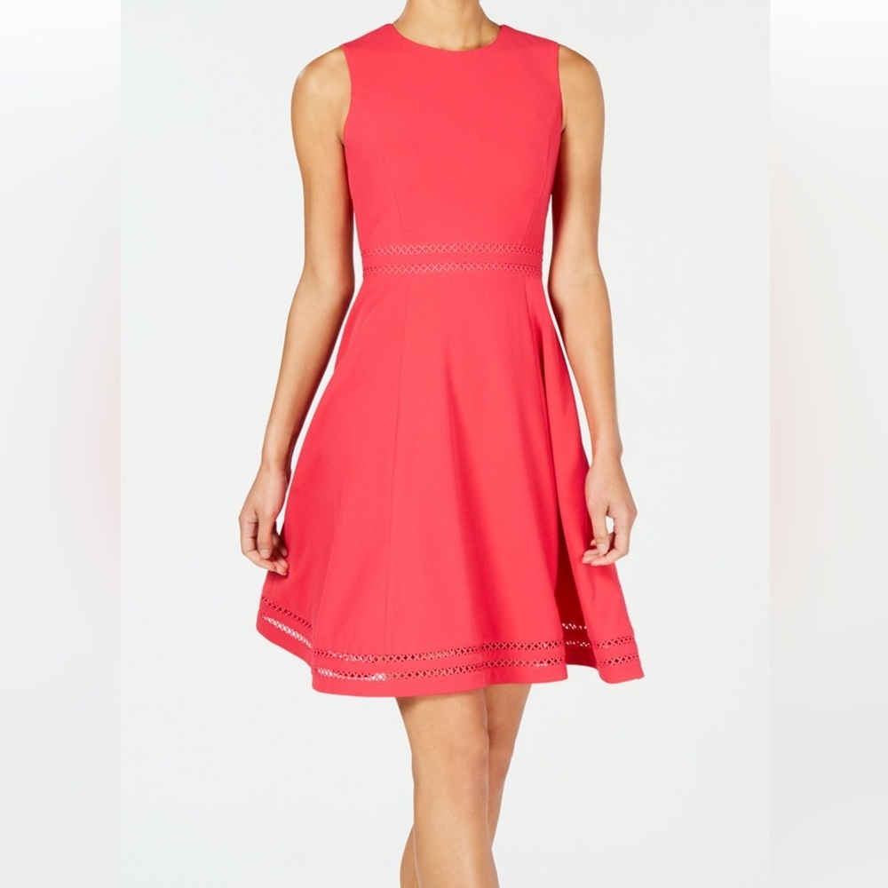 Calvin Klein Coral Pink Fit-and-Flare Mini Dress
